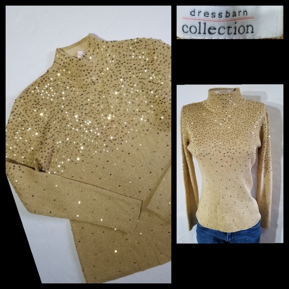 dressbarn Sweaters - Gold Turtleneck Cable Knit Sweater